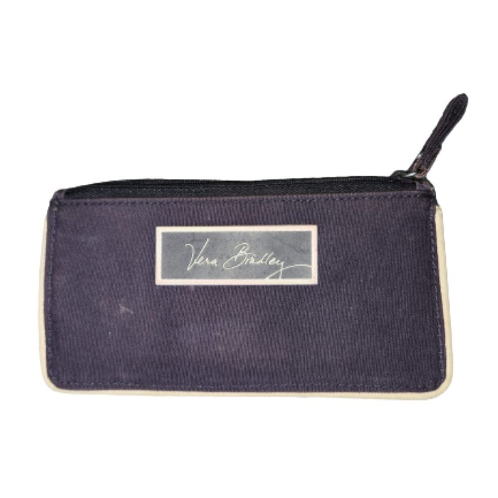 Vera Bradley Clutch Wallet Coin Change Purse Card Holder Navy Blue Floral GUC